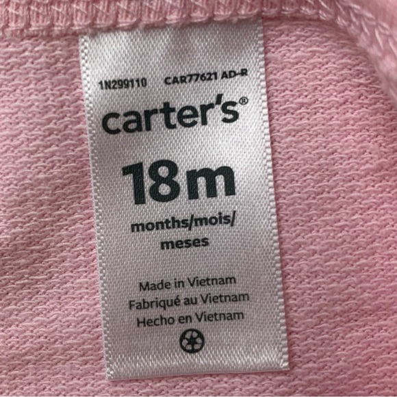 NWT Carters Girls Pink Ruffled Jersey Tee Size 18 Months - Picture 3 of 7